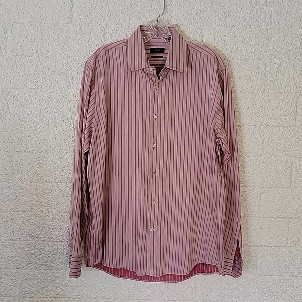 BOSS Hugo Boss Regular Fit 16‎ 1/2 34/35 Striped Dress Shirt